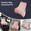 imageCoverado Car Headrest Pillow Ergonomic Memory Foam Car Neck Pillow for Driving Seat with Adjustable Strap Soft PU Leather Breathable Removable Cover Neck Support for Neck Pain Relief PinkPink