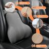 imageCoverado Car Headrest Pillow Ergonomic Memory Foam Car Neck Pillow for Driving Seat with Adjustable Strap Soft PU Leather Breathable Removable Cover Neck Support for Neck Pain Relief PinkGray1