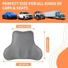 imageCoverado Car Headrest Pillow Ergonomic Memory Foam Car Neck Pillow for Driving Seat with Adjustable Strap Soft PU Leather Breathable Removable Cover Neck Support for Neck Pain Relief PinkGray1