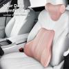 imageCoverado Car Headrest Pillow Ergonomic Memory Foam Car Neck Pillow for Driving Seat with Adjustable Strap Soft PU Leather Breathable Removable Cover Neck Support for Neck Pain Relief PinkPink