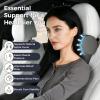 imageCoverado Car Headrest Pillow Ergonomic Memory Foam Car Neck Pillow for Driving Seat with Adjustable Strap Soft PU Leather Breathable Removable Cover Neck Support for Neck Pain Relief PinkGray