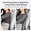 imageCoverado Car Headrest Pillow Ergonomic Memory Foam Car Neck Pillow for Driving Seat with Adjustable Strap Soft PU Leather Breathable Removable Cover Neck Support for Neck Pain Relief PinkGray