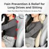 imageCoverado Car Headrest Pillow Ergonomic Memory Foam Car Neck Pillow for Driving Seat with Adjustable Strap Soft PU Leather Breathable Removable Cover Neck Support for Neck Pain Relief PinkBeige