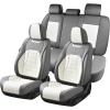 imageCoverado Car Seat Covers Front Seats Luxury Leather Seat Covers for Cars Automotive Car Seat Covers Protector Universal Fit Most Sedans SUVs Pickup Trucks Interior AccessoriesGaryampampWhiteWhiteGray