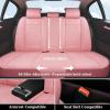 imageCoverado Car Seat Covers Front Seats Luxury Leather Seat Covers for Cars Automotive Car Seat Covers Protector Universal Fit Most Sedans SUVs Pickup Trucks Interior AccessoriesGaryampampWhitePink