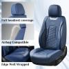imageCoverado Car Seat Covers Front Seats Luxury Leather Seat Covers for Cars Automotive Car Seat Covers Protector Universal Fit Most Sedans SUVs Pickup Trucks Interior AccessoriesGaryampampWhiteBlue