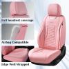 imageCoverado Car Seat Covers Front Seats Luxury Leather Seat Covers for Cars Automotive Car Seat Covers Protector Universal Fit Most Sedans SUVs Pickup Trucks Interior AccessoriesGaryampampWhitePink