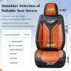 imageCoverado Car Seat Covers Full Set Automotive Seat Covers Car Seat Protector Car Seat Cushion Waterproof Leather Seat Covers for Cars Universal Fit for Most Sedans SUV Pickup TruckBlackampampRedBlackOrange