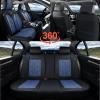 imageCoverado Car Seat Covers Full Set Automotive Seat Covers Car Seat Protector Car Seat Cushion Waterproof Leather Seat Covers for Cars Universal Fit for Most Sedans SUV Pickup TruckBlackampampRedBlackBlue