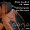 imageCoverado Car Seat Covers Full Set Automotive Seat Covers Car Seat Protector Car Seat Cushion Waterproof Leather Seat Covers for Cars Universal Fit for Most Sedans SUV Pickup TruckBlackampampRedBlackBrown