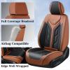 imageCoverado Car Seat Covers Full Set Automotive Seat Covers Car Seat Protector Car Seat Cushion Waterproof Leather Seat Covers for Cars Universal Fit for Most Sedans SUV Pickup TruckBlackampampRedBlackBrown