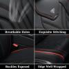 imageCoverado Car Seat Covers Full Set Automotive Seat Covers Car Seat Protector Car Seat Cushion Waterproof Leather Seat Covers for Cars Universal Fit for Most Sedans SUV Pickup TruckBlackampampRedBlackRedline