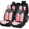 imageCoverado Car Seat Covers Full Set Automotive Seat Covers Car Seat Protector Car Seat Cushion Waterproof Leather Seat Covers for Cars Universal Fit for Most Sedans SUV Pickup TruckBlackampampRedBlackPink