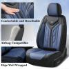 imageCoverado Car Seat Covers Full Set Automotive Seat Covers Car Seat Protector Car Seat Cushion Waterproof Leather Seat Covers for Cars Universal Fit for Most Sedans SUV Pickup TruckBlackampampRedBlackBlue