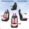 imageCoverado Car Seat Covers Full Set Automotive Seat Covers Car Seat Protector Car Seat Cushion Waterproof Leather Seat Covers for Cars Universal Fit for Most Sedans SUV Pickup TruckBlackampampRedBlackPink