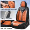 imageCoverado Car Seat Covers Full Set Automotive Seat Covers Car Seat Protector Car Seat Cushion Waterproof Leather Seat Covers for Cars Universal Fit for Most Sedans SUV Pickup TruckBlackampampRedBlackOrange