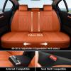 imageCoverado Car Seat Covers Full Set Automotive Seat Covers Car Seat Protector Car Seat Cushion Waterproof Leather Seat Covers for Cars Universal Fit for Most Sedans SUV Pickup TruckBlackampampRedOrange