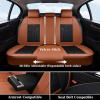 imageCoverado Car Seat Covers Full Set Automotive Seat Covers Car Seat Protector Car Seat Cushion Waterproof Leather Seat Covers for Cars Universal Fit for Most Sedans SUV Pickup TruckBlackampampRedBlackBrown