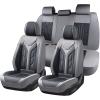 imageCoverado Car Seat Covers Full Set Automotive Seat Covers Car Seat Protector Car Seat Cushion Waterproof Leather Seat Covers for Cars Universal Fit for Most Sedans SUV Pickup TruckBlackampampRedGrayBlack