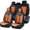 imageCoverado Car Seat Covers Full Set Automotive Seat Covers Car Seat Protector Car Seat Cushion Waterproof Leather Seat Covers for Cars Universal Fit for Most Sedans SUV Pickup TruckBlackampampRedBlackOrange