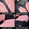 imageCoverado Car Seat Covers Full Set Automotive Seat Covers Car Seat Protector Car Seat Cushion Waterproof Leather Seat Covers for Cars Universal Fit for Most Sedans SUV Pickup TruckBlackampampRedBlackPink