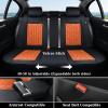 imageCoverado Car Seat Covers Full Set Automotive Seat Covers Car Seat Protector Car Seat Cushion Waterproof Leather Seat Covers for Cars Universal Fit for Most Sedans SUV Pickup TruckBlackampampRedBlackOrange