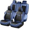 imageCoverado Car Seat Covers Full Set Automotive Seat Covers Car Seat Protector Car Seat Cushion Waterproof Leather Seat Covers for Cars Universal Fit for Most Sedans SUV Pickup TruckBlackampampRedBlueBlack