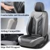 imageCoverado Car Seat Covers Full Set Automotive Seat Covers Car Seat Protector Car Seat Cushion Waterproof Leather Seat Covers for Cars Universal Fit for Most Sedans SUV Pickup TruckBlackampampRedGrayBlack
