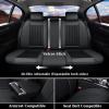 imageCoverado Car Seat Covers Full Set Automotive Seat Covers Car Seat Protector Car Seat Cushion Waterproof Leather Seat Covers for Cars Universal Fit for Most Sedans SUV Pickup TruckBlackampampRedblack