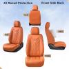imageCoverado Car Seat Covers Full Set Automotive Seat Covers Car Seat Protector Car Seat Cushion Waterproof Leather Seat Covers for Cars Universal Fit for Most Sedans SUV Pickup TruckBlackampampRedOrange