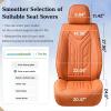 imageCoverado Car Seat Covers Full Set Automotive Seat Covers Car Seat Protector Car Seat Cushion Waterproof Leather Seat Covers for Cars Universal Fit for Most Sedans SUV Pickup TruckBlackampampRedOrange