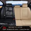 imageCoverado Rear Seat Covers Leather Seat Cover for Car Universal Waterproof Automotive Seat Cushion Protector for Most Cars Trucks SUV RedABeige