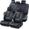 imageCoverado Rear Seat Covers Leather Seat Cover for Car Universal Waterproof Automotive Seat Cushion Protector for Most Cars Trucks SUV RedABlack