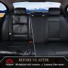 imageCoverado Rear Seat Covers Leather Seat Cover for Car Universal Waterproof Automotive Seat Cushion Protector for Most Cars Trucks SUV RedABlack