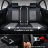 imageCoverado Rear Seat Covers Leather Seat Cover for Car Universal Waterproof Automotive Seat Cushion Protector for Most Cars Trucks SUV RedABlackGray