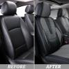 imageCoverado Rear Seat Covers Leather Seat Cover for Car Universal Waterproof Automotive Seat Cushion Protector for Most Cars Trucks SUV RedABlackGray
