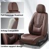 imageCoverado Rear Seat Covers Leather Seat Cover for Car Universal Waterproof Automotive Seat Cushion Protector for Most Cars Trucks SUV RedACoffee