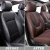 imageCoverado Rear Seat Covers Leather Seat Cover for Car Universal Waterproof Automotive Seat Cushion Protector for Most Cars Trucks SUV RedACoffee