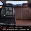 imageCoverado Rear Seat Covers Leather Seat Cover for Car Universal Waterproof Automotive Seat Cushion Protector for Most Cars Trucks SUV RedACoffee