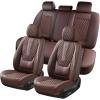 imageCoverado Rear Seat Covers Leather Seat Cover for Car Universal Waterproof Automotive Seat Cushion Protector for Most Cars Trucks SUV RedACoffee
