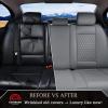 imageCoverado Rear Seat Covers Leather Seat Cover for Car Universal Waterproof Automotive Seat Cushion Protector for Most Cars Trucks SUV RedAGray