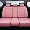 imageCoverado Rear Seat Covers Leather Seat Cover for Car Universal Waterproof Automotive Seat Cushion Protector for Most Cars Trucks SUV RedAPink