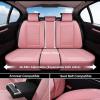 imageCoverado Rear Seat Covers Leather Seat Cover for Car Universal Waterproof Automotive Seat Cushion Protector for Most Cars Trucks SUV RedAPink