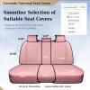 imageCoverado Rear Seat Covers Leather Seat Cover for Car Universal Waterproof Automotive Seat Cushion Protector for Most Cars Trucks SUV RedAPink