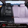 imageCoverado Rear Seat Covers Leather Seat Cover for Car Universal Waterproof Automotive Seat Cushion Protector for Most Cars Trucks SUV RedAPurple