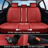 imageCoverado Rear Seat Covers Leather Seat Cover for Car Universal Waterproof Automotive Seat Cushion Protector for Most Cars Trucks SUV RedARed