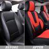 imageCoverado Rear Seat Covers Leather Seat Cover for Car Universal Waterproof Automotive Seat Cushion Protector for Most Cars Trucks SUV RedARedBlack