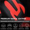 imageCoverado Rear Seat Covers Leather Seat Cover for Car Universal Waterproof Automotive Seat Cushion Protector for Most Cars Trucks SUV RedARedBlack
