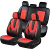 imageCoverado Rear Seat Covers Leather Seat Cover for Car Universal Waterproof Automotive Seat Cushion Protector for Most Cars Trucks SUV RedARedBlack