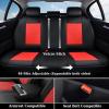 imageCoverado Rear Seat Covers Leather Seat Cover for Car Universal Waterproof Automotive Seat Cushion Protector for Most Cars Trucks SUV RedARedBlack